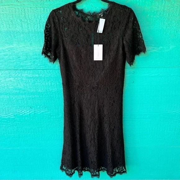 ARITZIA BABATON BLACK LACE “LORCAN” MIDI DRESS SIZE 10 NWT - Picture 3 of 8